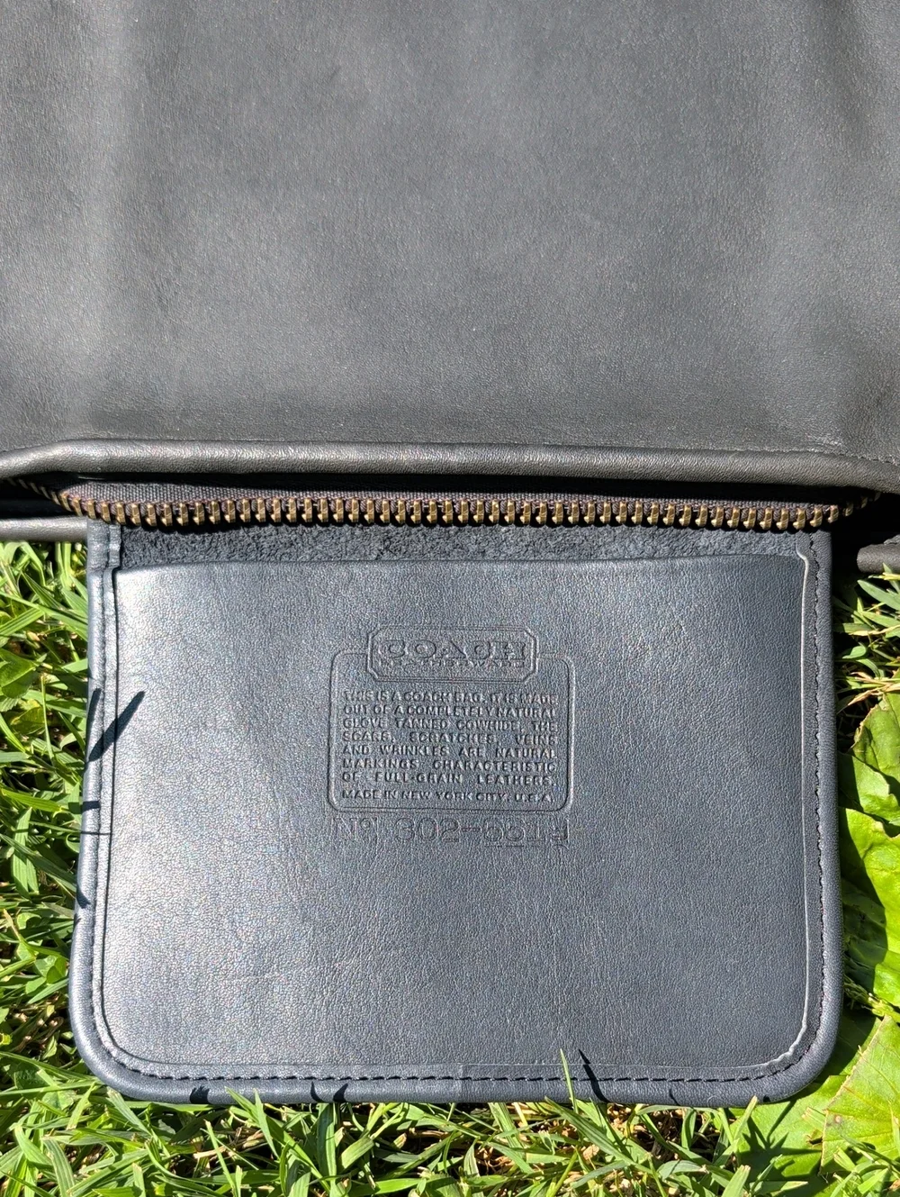 Vintage NYC Navy Leather Large Wristlet Organizer Document case